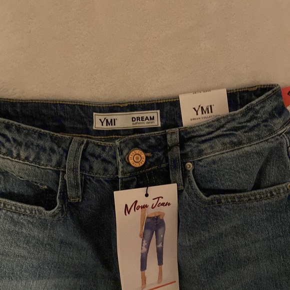 Dark blue distressed mom jeans - Picture 8 of 12